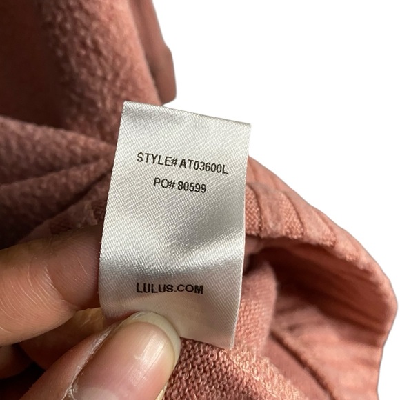 Lulus Women's Coral Cowl Turtleneck Tunic Sweater - Picture 7 of 8